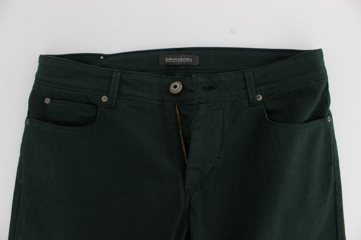Chic Green Straight Cut Jeans