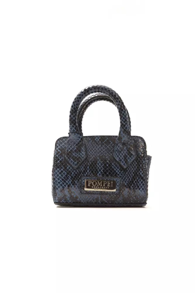 Blue Leather Women Mini Handbag
