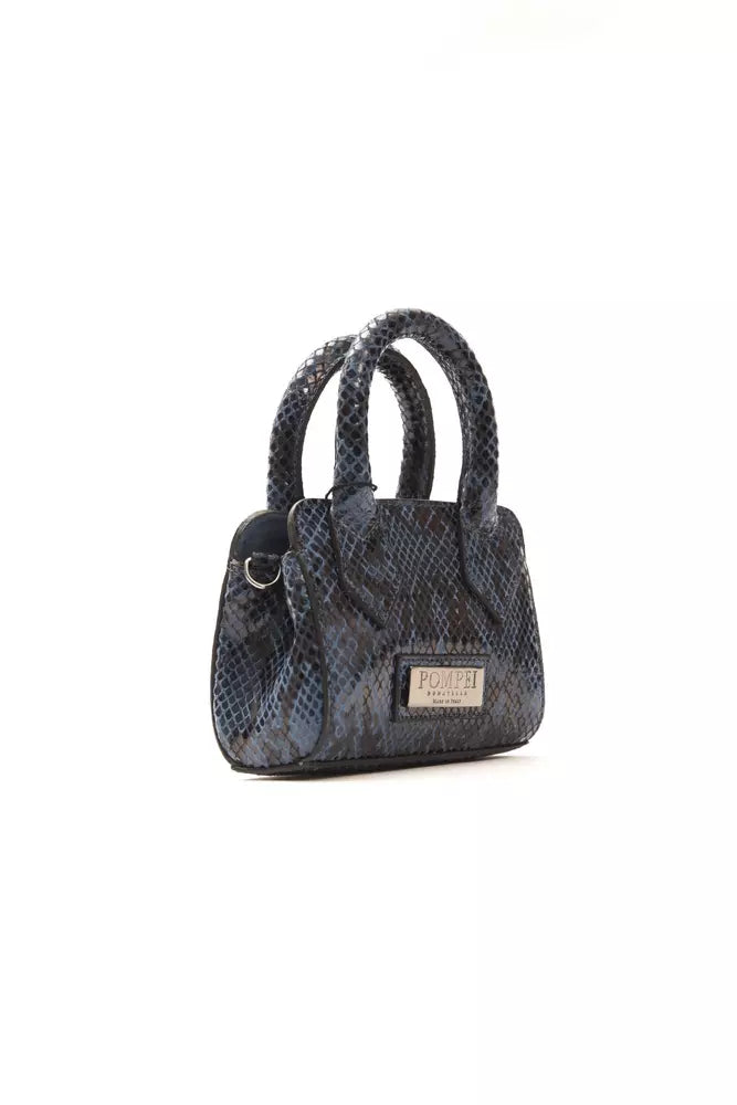 Blue Leather Women Mini Handbag