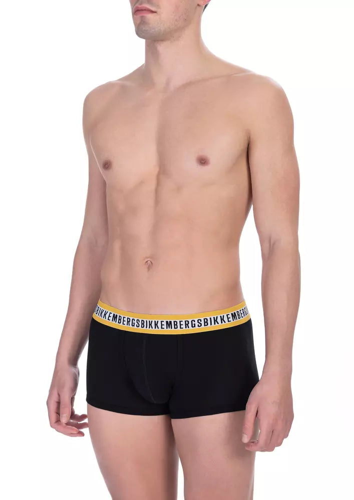 Black Cotton Men's Trunk Underwear Twin Pack