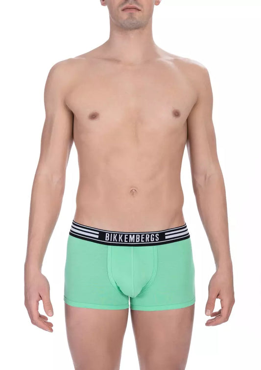 Green Cotton Men Underwear Trunk Twin Pack