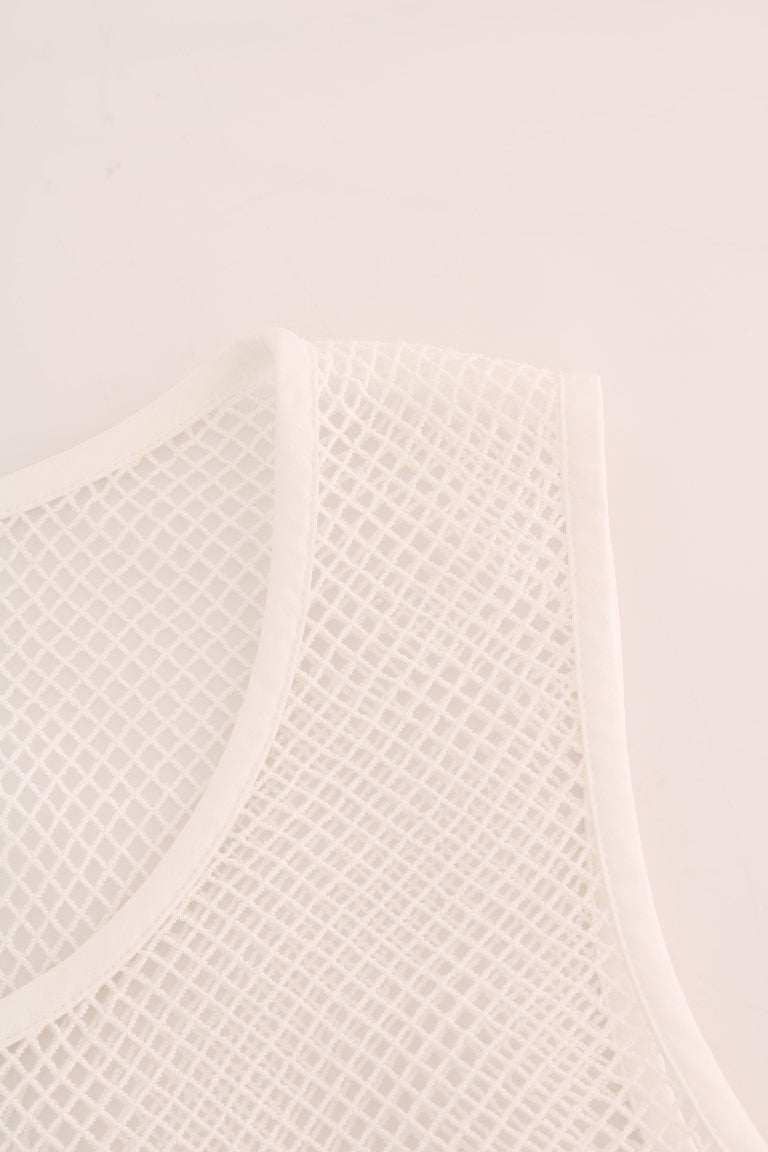 Sleeveless Transparent Net Tank Top