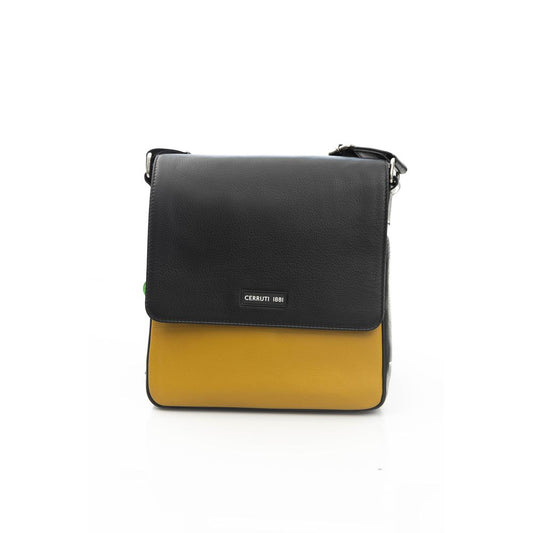 Yellow Leather Men Crossbody Bag