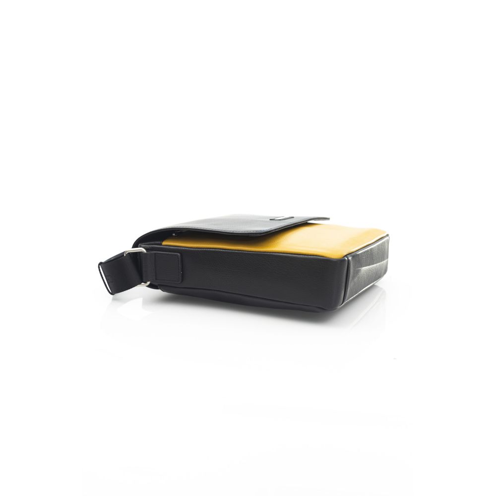 Yellow Leather Men Crossbody Bag