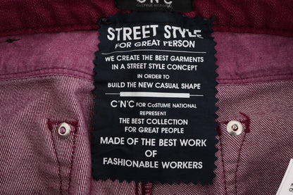 Sleek Red Straight Fit Luxury Jeans