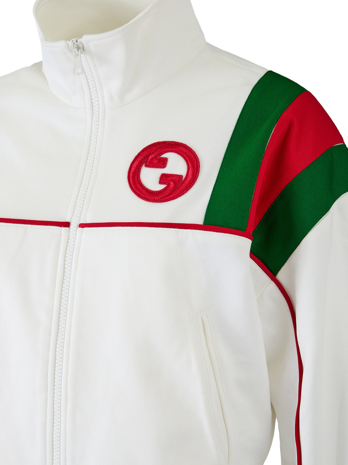 White Polyester Logo Sweatshirt