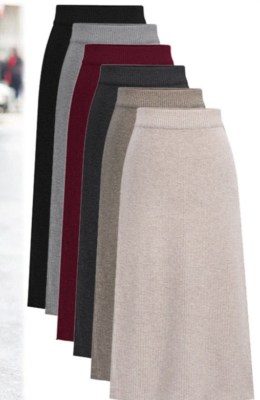 High Waist Knitted Skirt