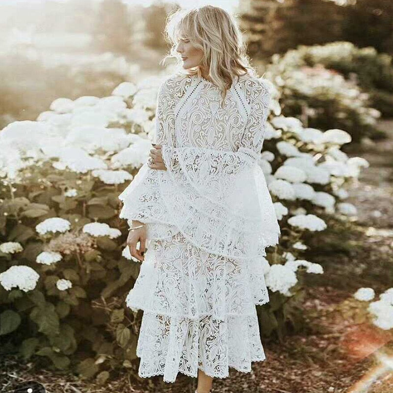 White lace Viola Dress