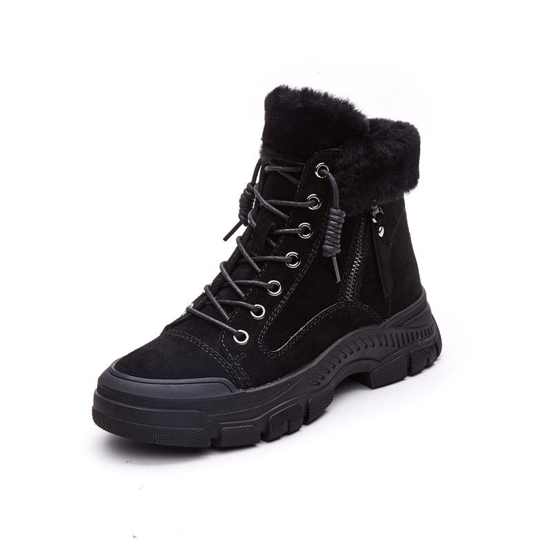 Suede Snow Boots Thick Sole
