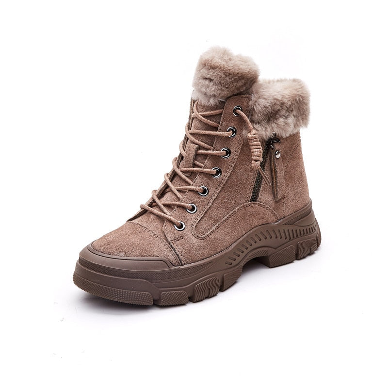 Suede Snow Boots Thick Sole